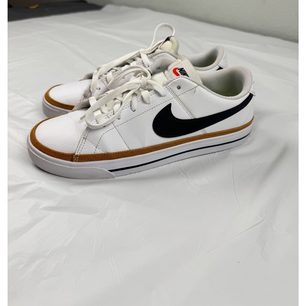 Nike Court Legacy White Black Tan Leather Sneakers Women's 9 - Picture 3 of 9